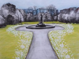 lost lace -drawing - iveagh gardens 55x75cm charcoal and penci